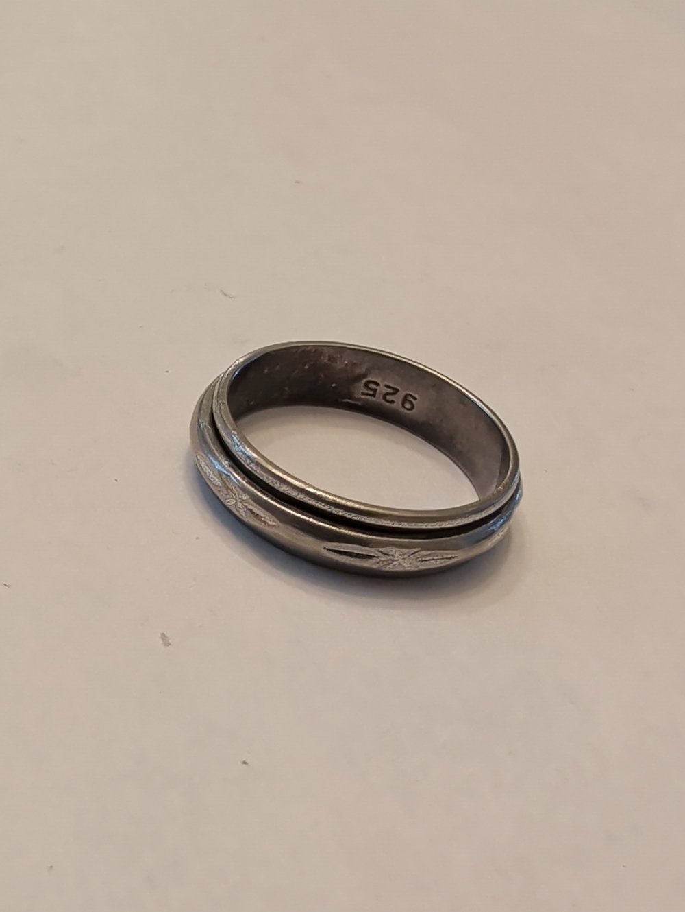 Sterling Silver 925 Spinner Ring - Silver
